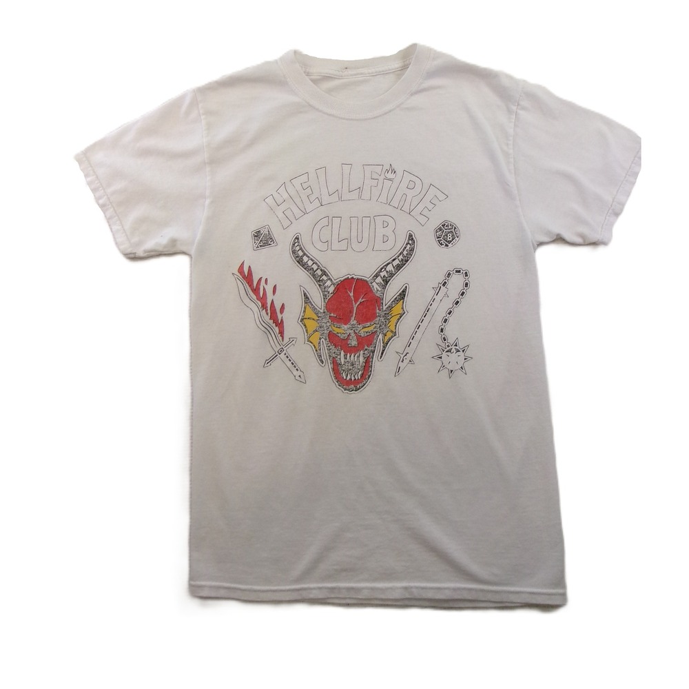 Stranger‎ Things Hellfire Club T-Shirt Mens S White Graphic Tee